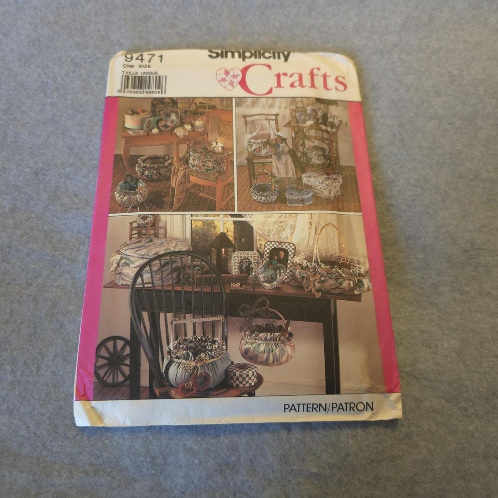 Vintage Simplicity 9471 Sewing Pattern Baskets Boxes Decor UNCUT Crafts